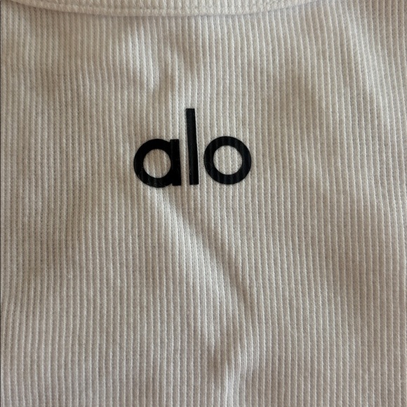Alo Aspire Cropped Tank in White - Picture 3 of 4